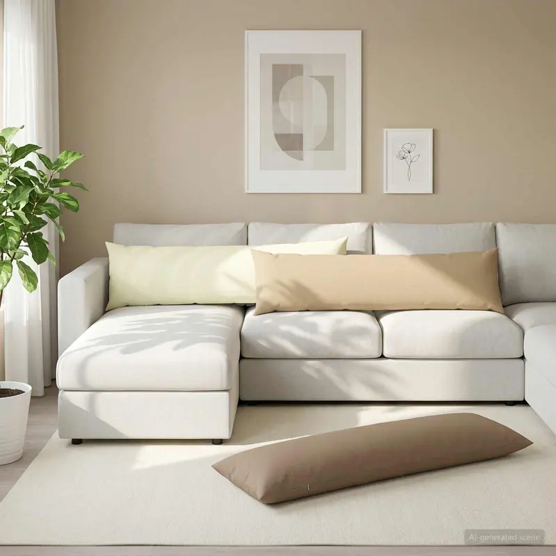 Vidaxl kussensloop heerlen taupe 40 x 145 cm polyester