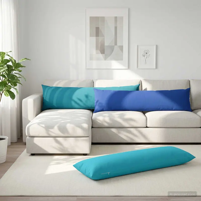 Vidaxl kussensloop heerlen turquoise 40 x 145 cm polyester