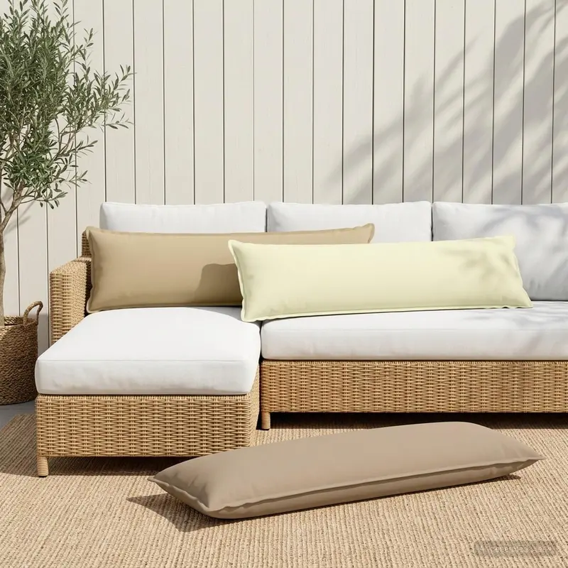 Vidaxl kussensloop houten taupe 40 x 145 cm polyester