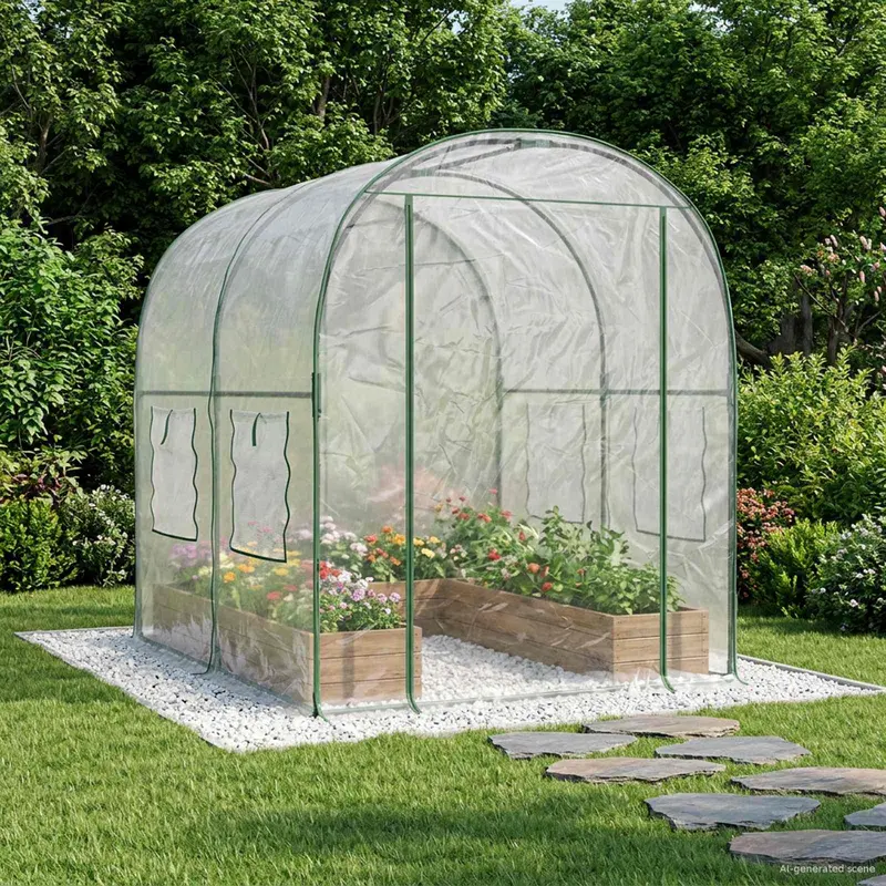 Vidaxl kweekhuis met frame 160 x 200 x 192,5 cm pvc doorzichtig