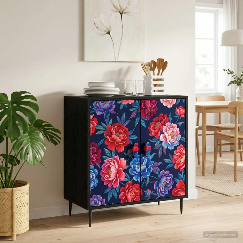 Vidaxl ladekast heesch kleurblokprint 66 x 36,5 x 76 cm bewerkt hout