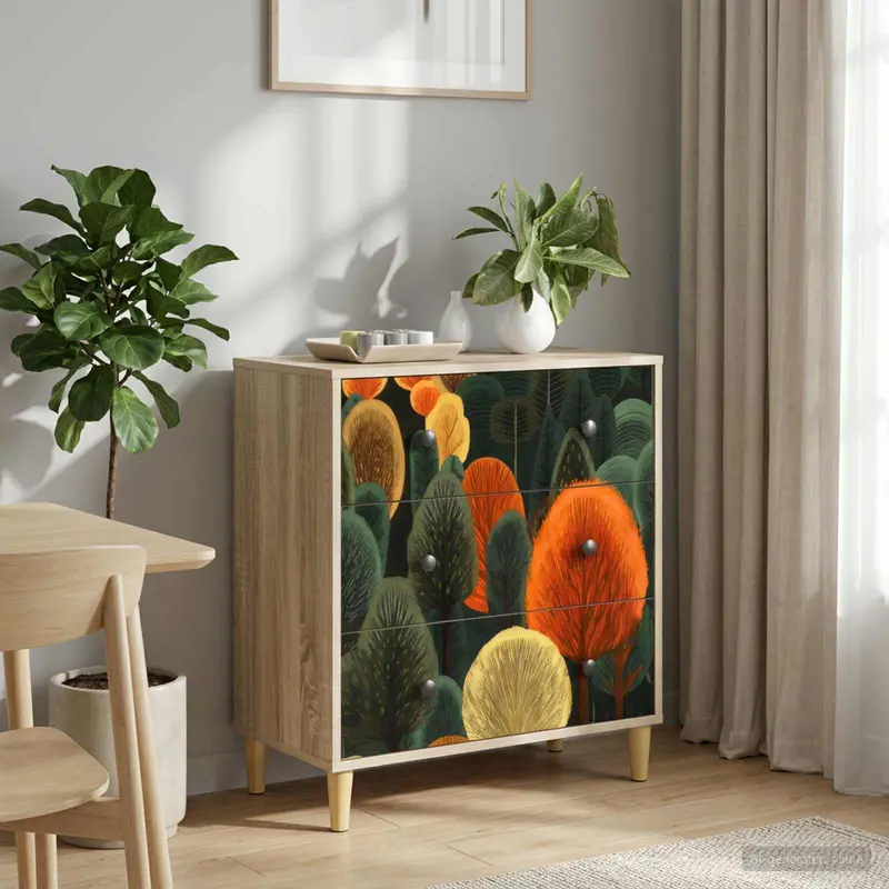Vidaxl ladekast zaandam bosprint 66 x 36,5 x 75 cm bewerkt hout sonoma