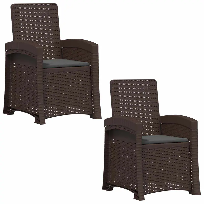 Vidaxl ligstoel in rietenlook 2 st bruin en antracietkleurig pp