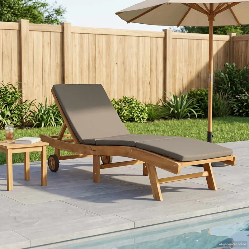 Vidaxl ligstoel polyester bruin en taupe