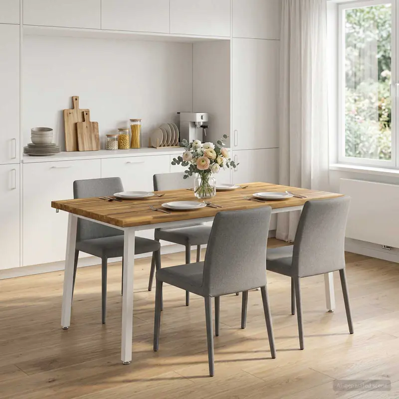 Vidaxl live edge eettafel 160 x 70 x 75 cm massief acaciahout wit