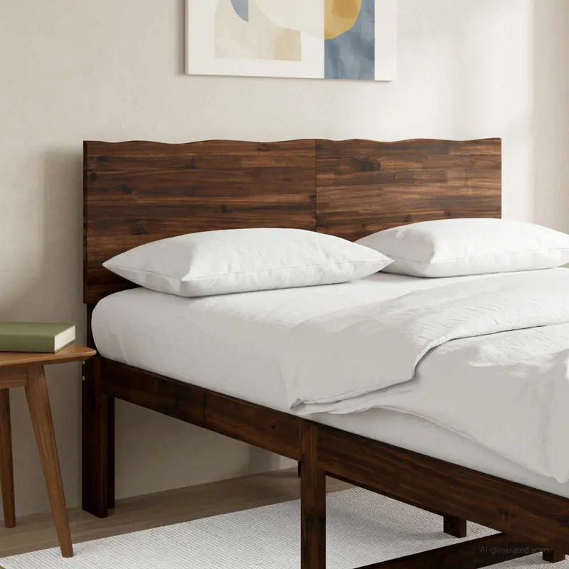 Vidaxl live edge hoofdbord rostock donkerbruin 135 cm