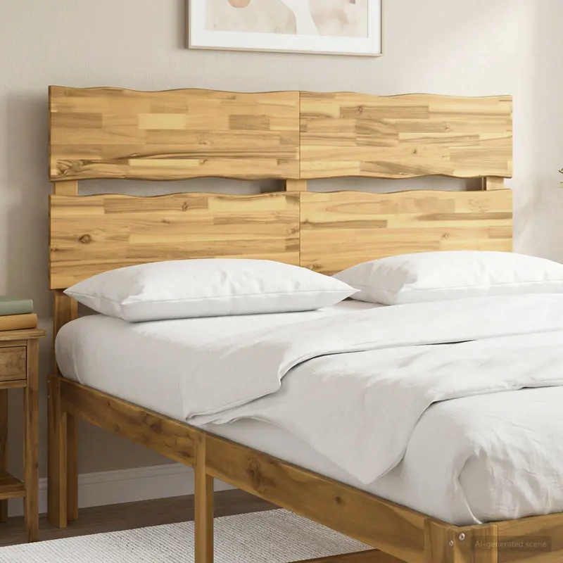 Vidaxl live edge hoofdbord rostock wit 140 cm massief acaciahout