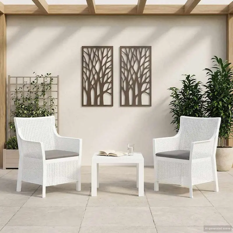 Vidaxl loungeset 3 st wit pp