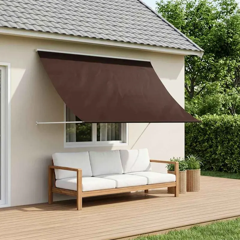 Vidaxl markies bruin 150 x 150 cm 180 g m² polyester met pu coating