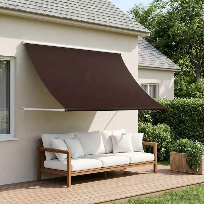 Vidaxl markies bruin 350 x 150 cm 180 g m² polyester met pu coating