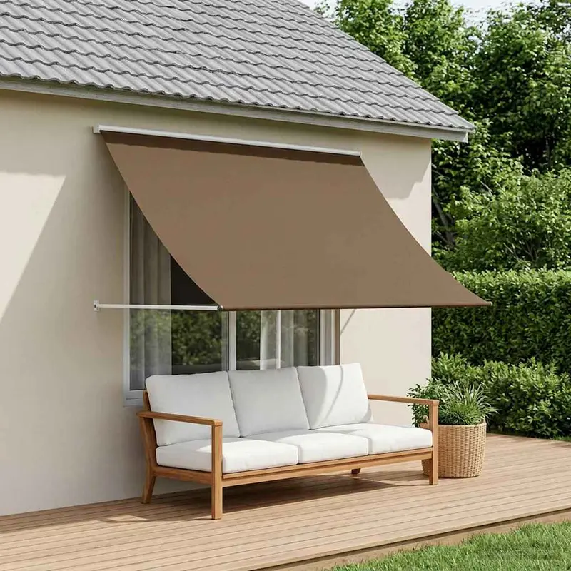 Vidaxl markies taupe 100 x 150 cm 180 g m² polyester met pu coating