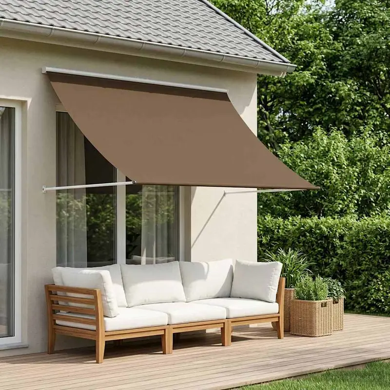 Vidaxl markies taupe 150 x 150 cm 180 g m² polyester met pu coating