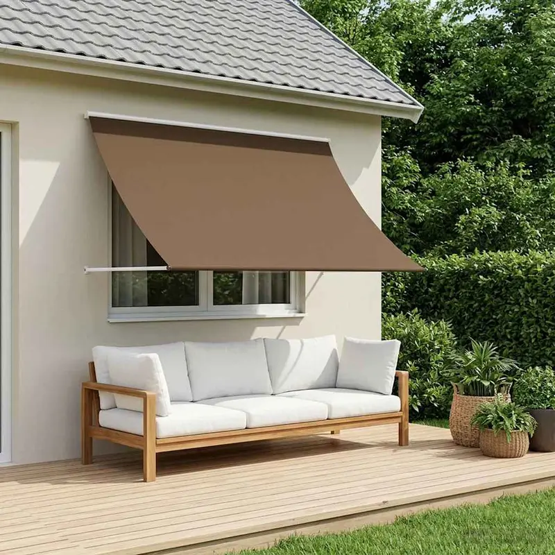Vidaxl markies taupe 200 x 150 cm 180 g m² polyester met pu coating