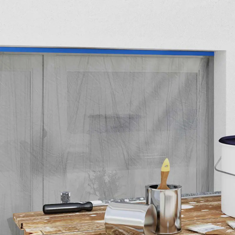 Vidaxl maskerende film met tape 6 st transparant en blauw