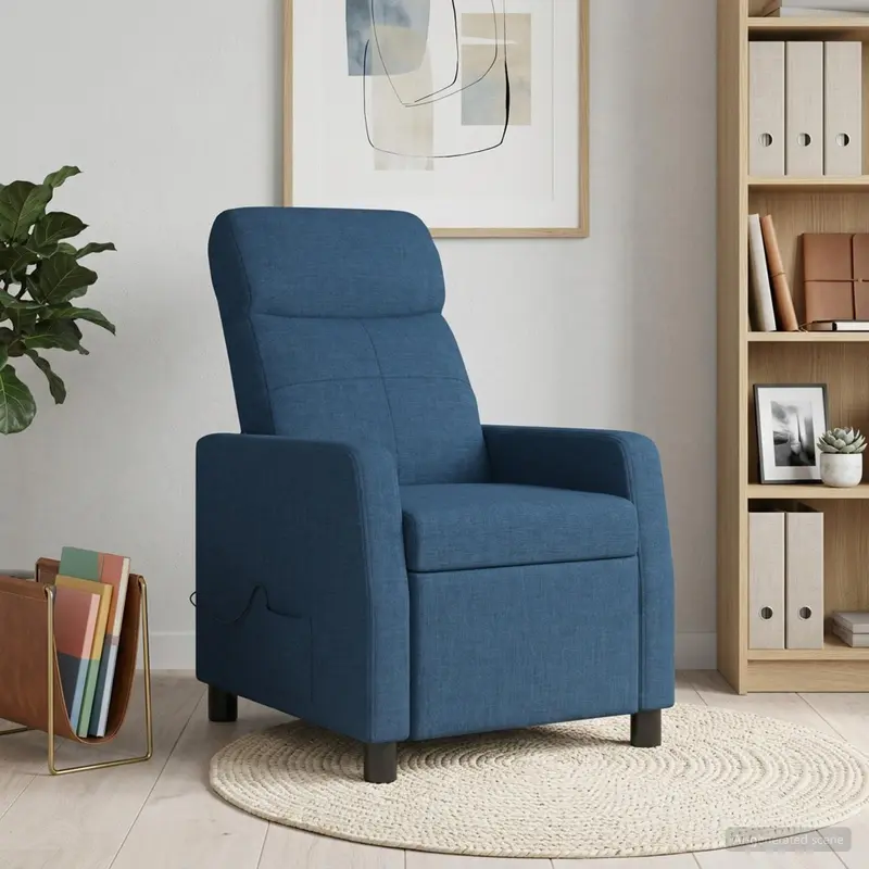 Vidaxl massage recliner blauw stof