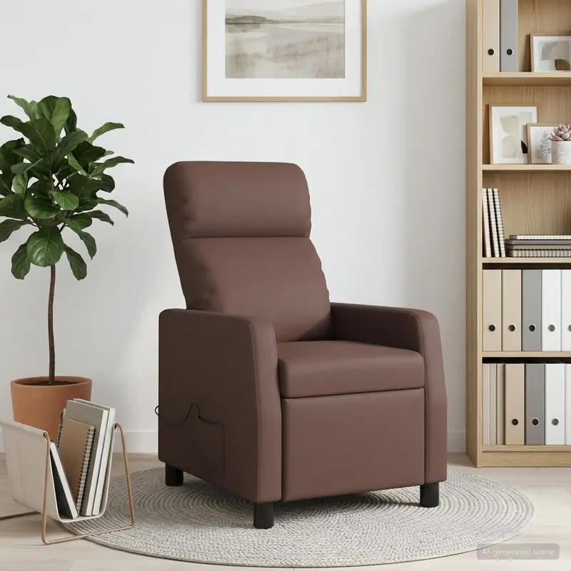 Vidaxl massage recliner bruin kunstleer