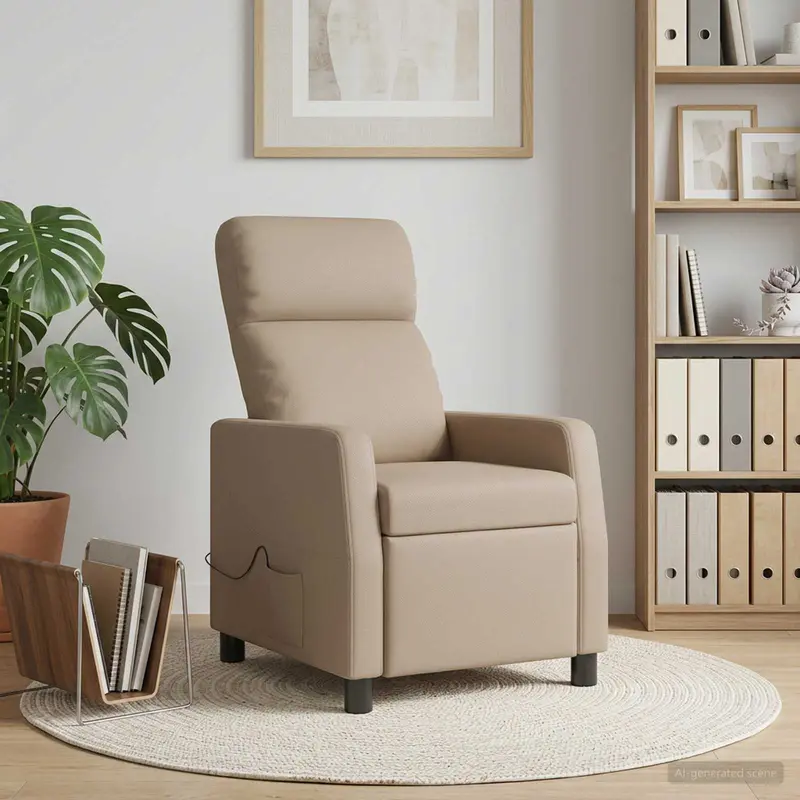 Vidaxl massage recliner cappuccino kunstleer