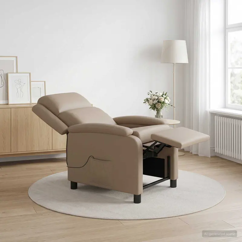 Vidaxl massage recliner cappuccino kunstleer