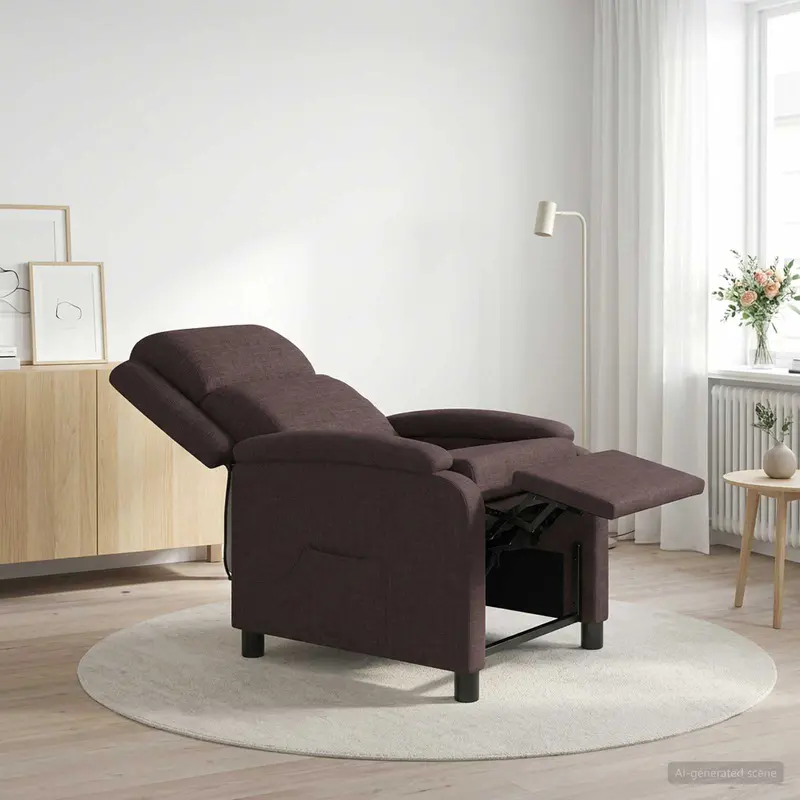 Vidaxl massage recliner donkerbruin stof