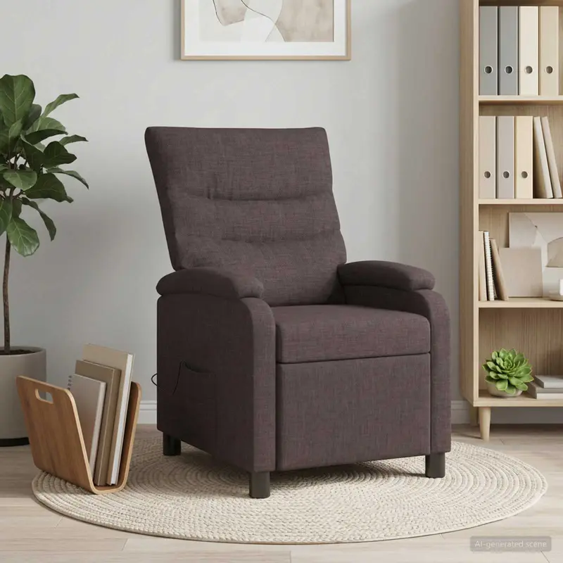 Vidaxl massage recliner donkerbruin stof