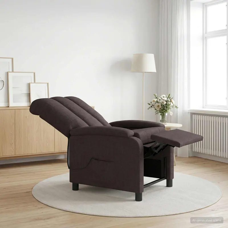 Vidaxl massage recliner donkerbruin stof