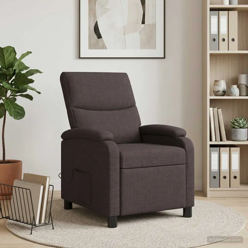 Vidaxl massage recliner donkerbruin stof