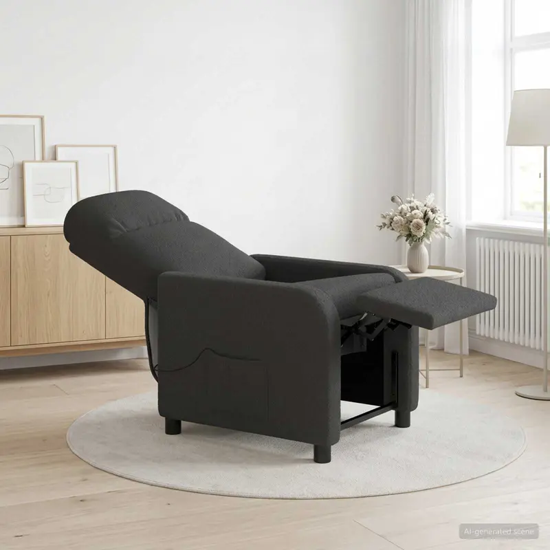 Vidaxl massage recliner donkergrijs bouclé