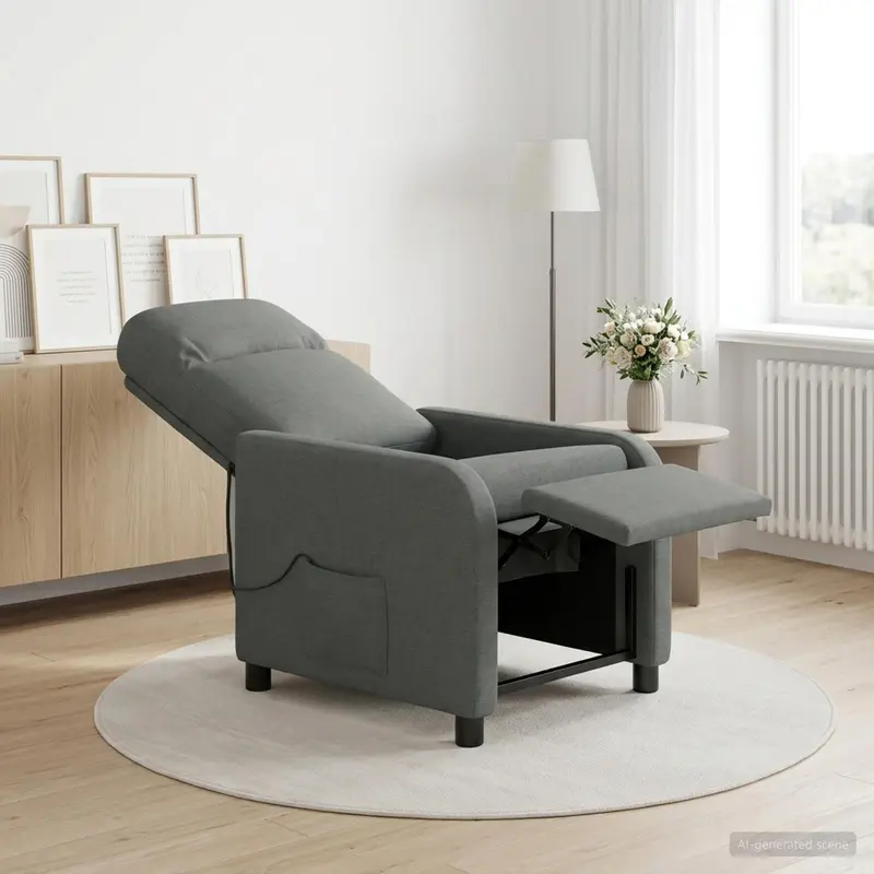 Vidaxl massage recliner donkergrijs stof