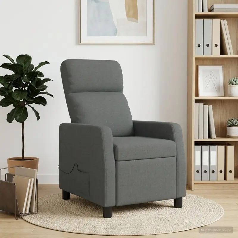 Vidaxl massage recliner donkergrijs stof