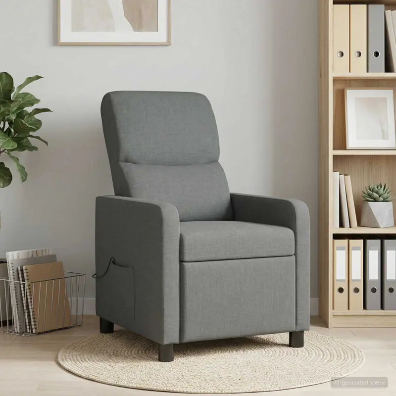 Vidaxl massage recliner donkergrijs stof