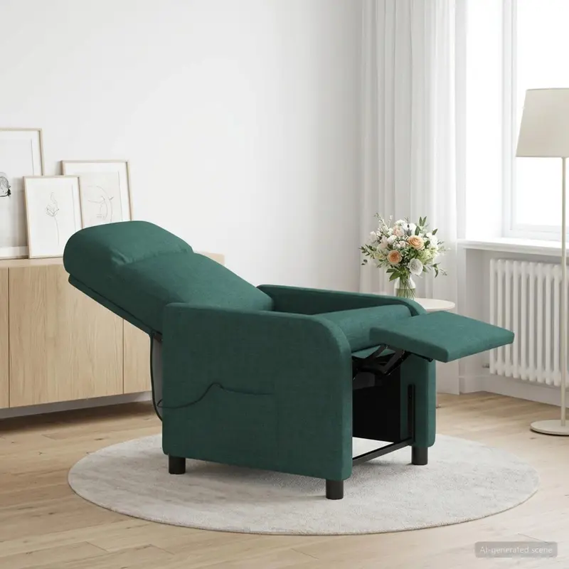 Vidaxl massage recliner donkergroen stof