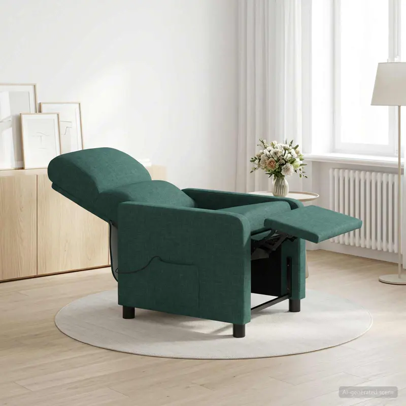 Vidaxl massage recliner donkergroen stof