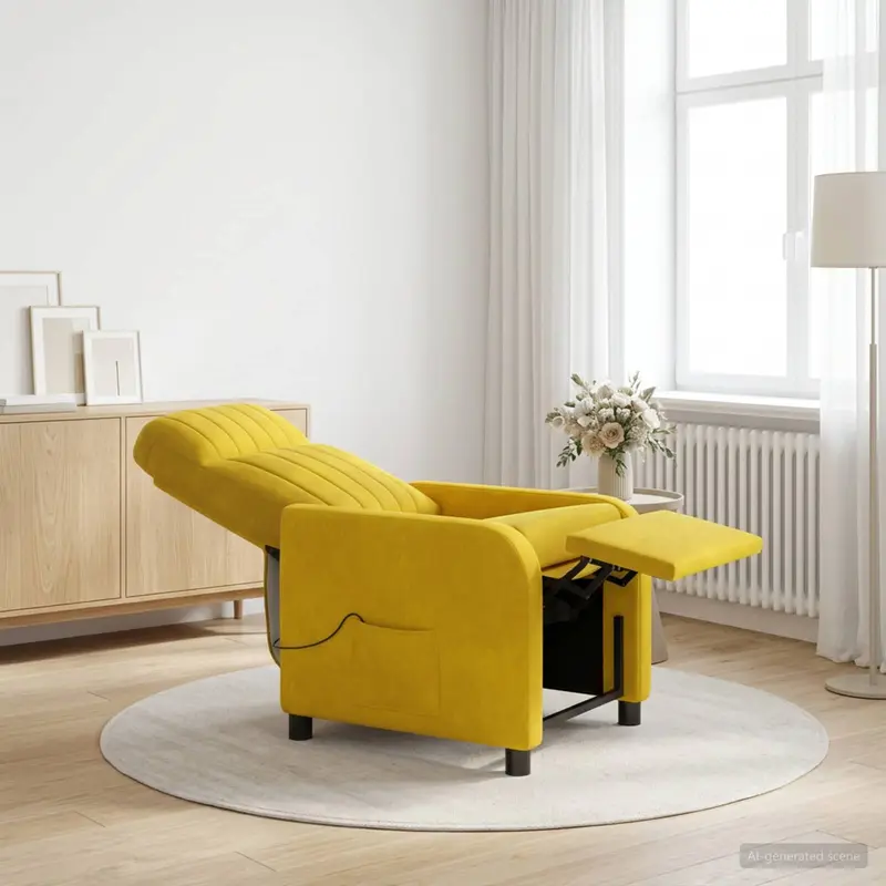 Vidaxl massage recliner geel fluweel