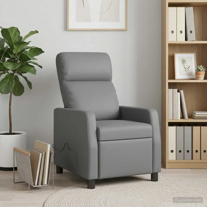 Vidaxl massage recliner grijs kunstleer