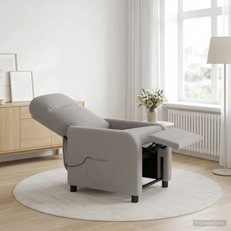 Vidaxl massage recliner lichtgrijs bouclé
