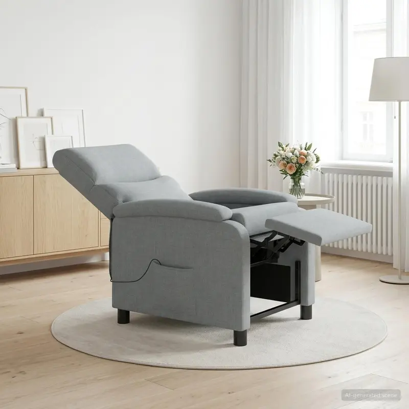 Vidaxl massage recliner lichtgrijs stof