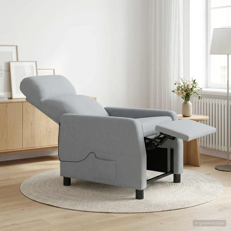 Vidaxl massage recliner lichtgrijs stof