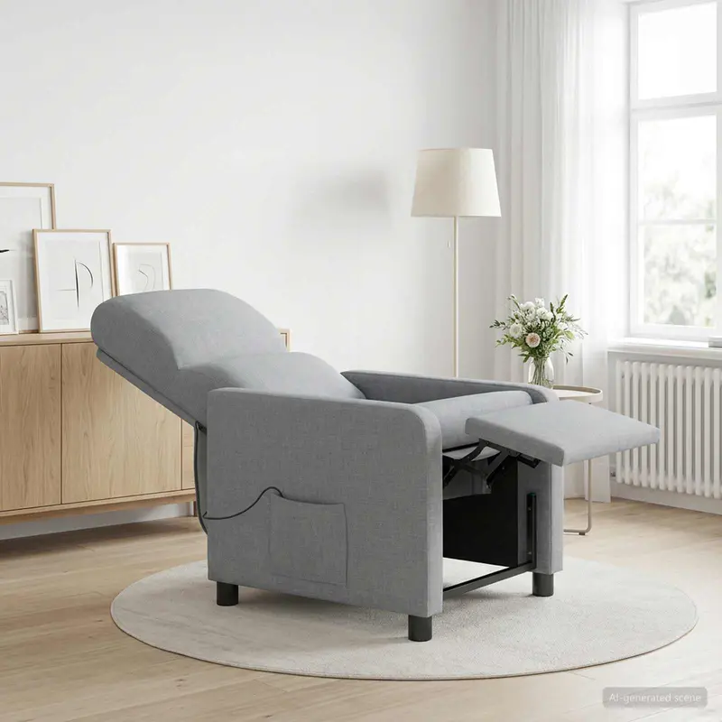 Vidaxl massage recliner lichtgrijs stof