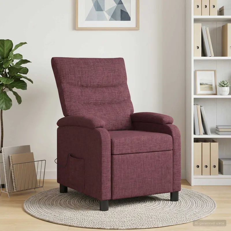 Vidaxl massage recliner paars stof