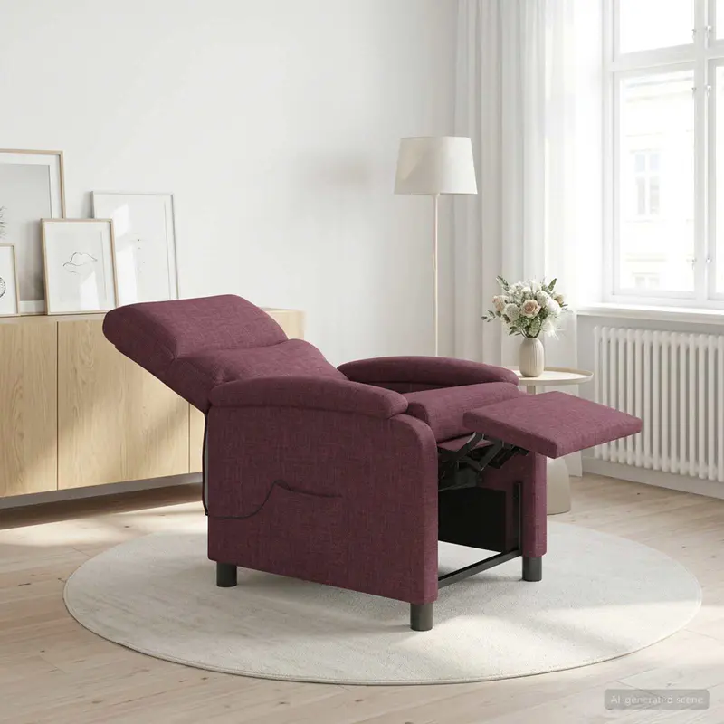 Vidaxl massage recliner paars stof