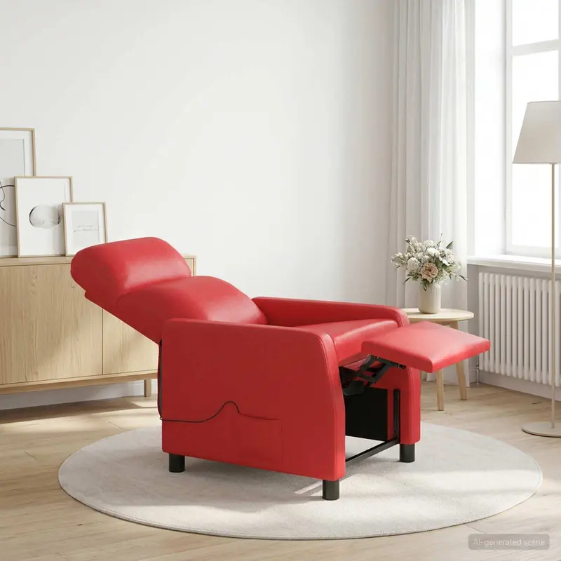 Vidaxl massage recliner rood kunstleer