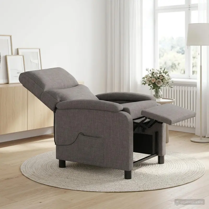 Vidaxl massage recliner taupe stof