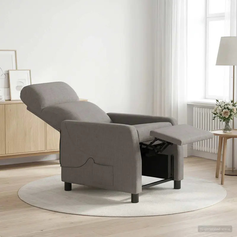 Vidaxl massage recliner taupe stof