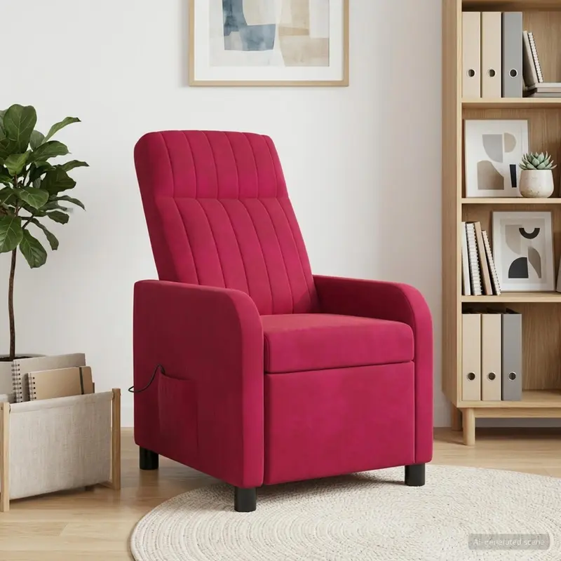 Vidaxl massage recliner wijnrood fluweel