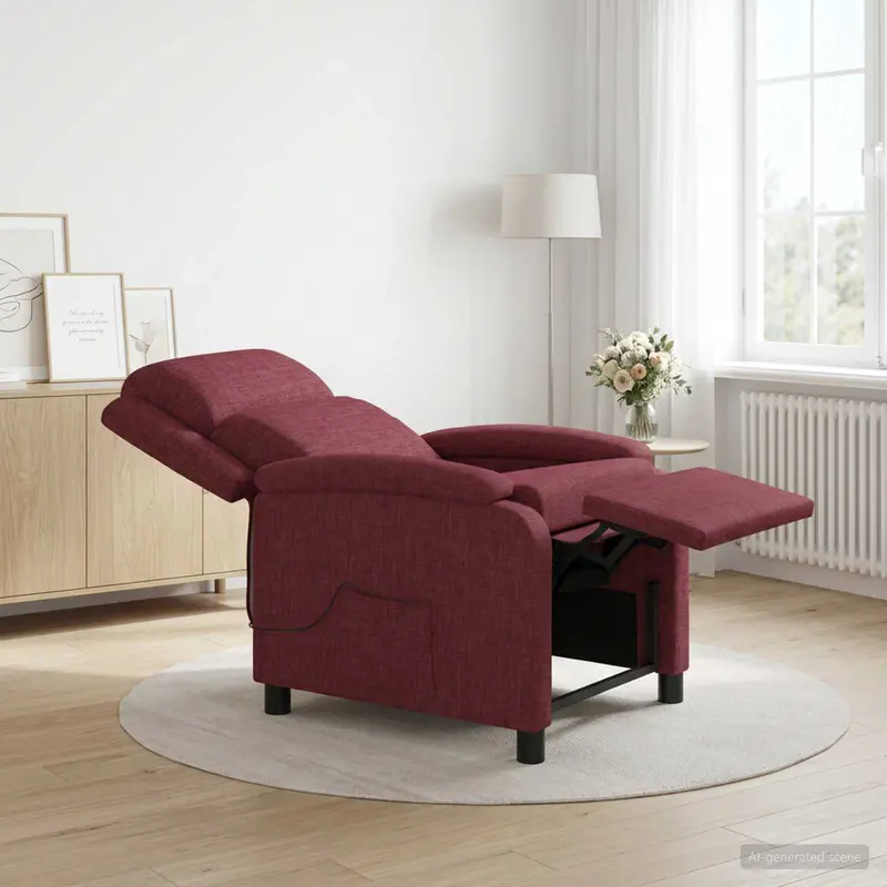 Vidaxl massage recliner wijnrood stof