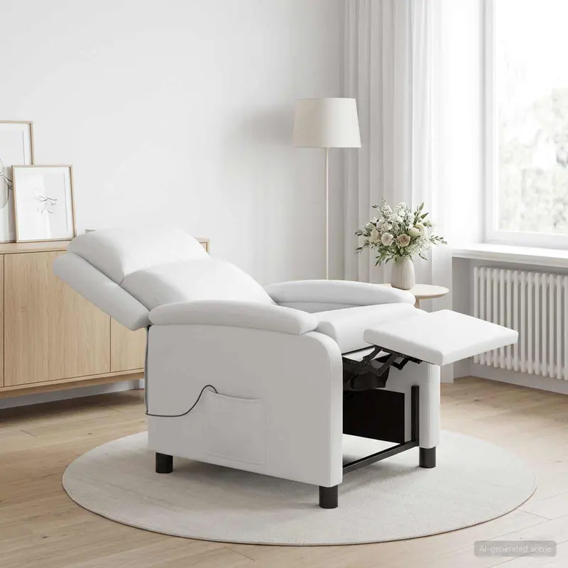 Vidaxl massage recliner wit kunstleer