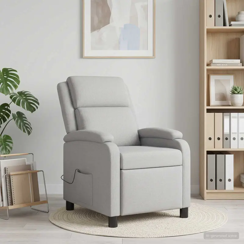 Vidaxl massage recliner wolkengrijs stof