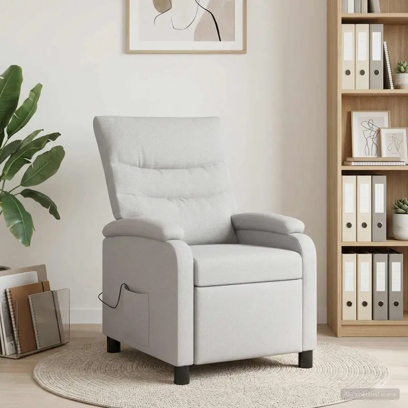 Vidaxl massage recliner wolkengrijs stof