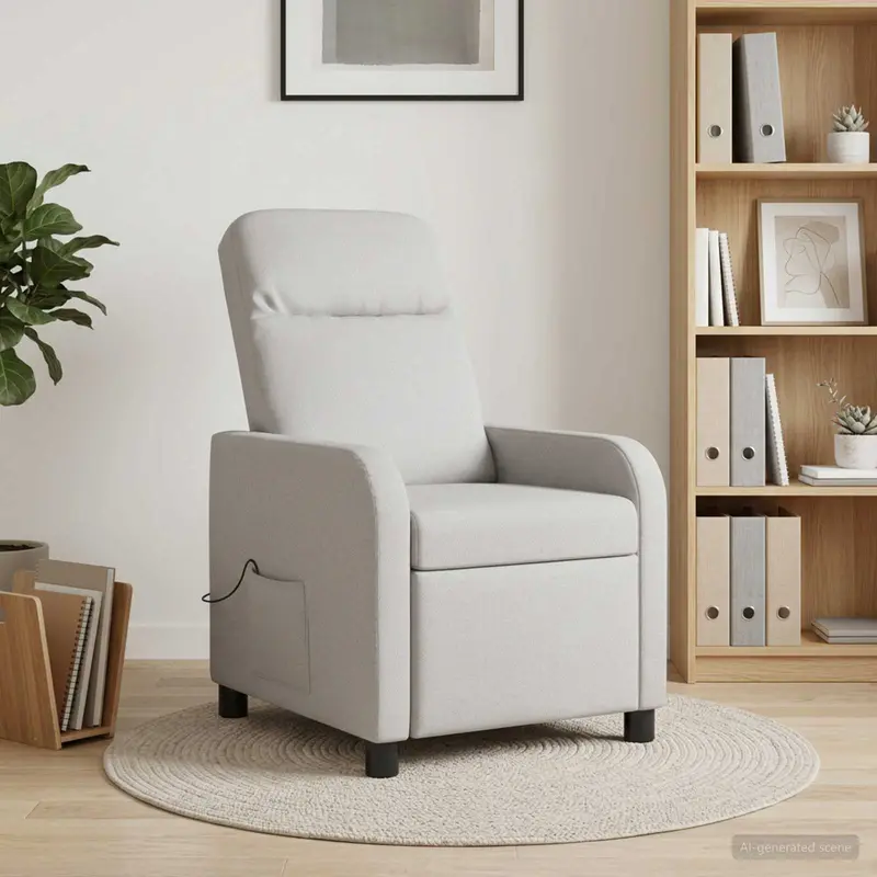 Vidaxl massage recliner wolkengrijs stof