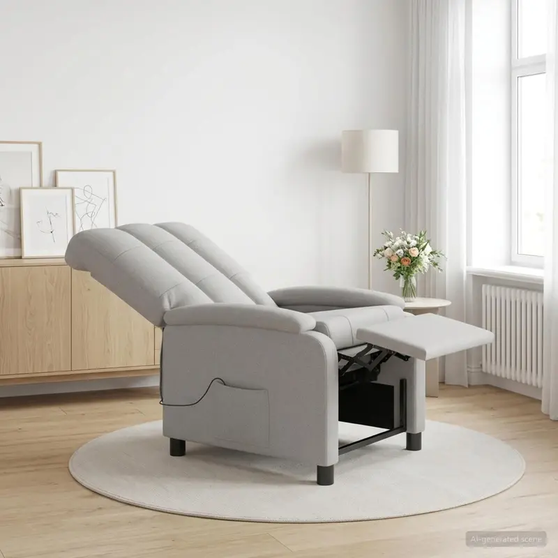 Vidaxl massage recliner wolkengrijs stof